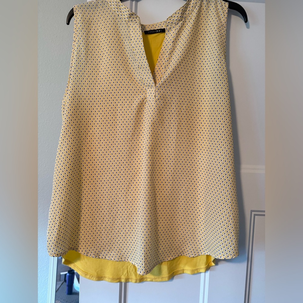 Papermoon Yellow and Black Polka Dot Blouse